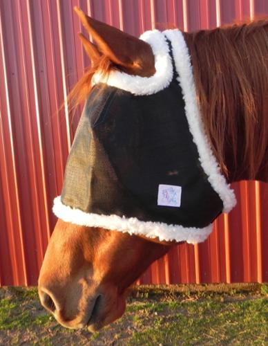 UV proof eye protection shade and fly mask with sheepskin.